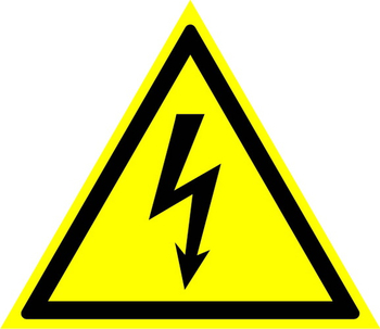 W08 внимание! опасность поражения электрическим током  (пленка, сторона 200 мм) - Знаки безопасности - Знаки по электробезопасности - магазин "Охрана труда и Техника безопасности"